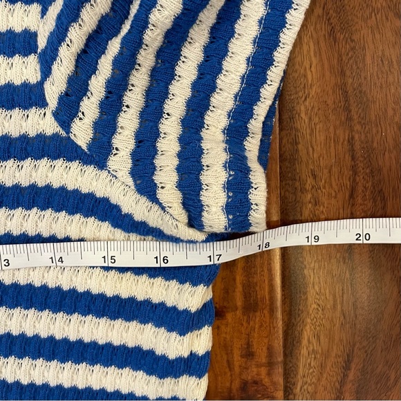 Mango Stripe Knit Jersey Sweater Dress Blue White Button Down Front Size 4. - Picture 14 of 15